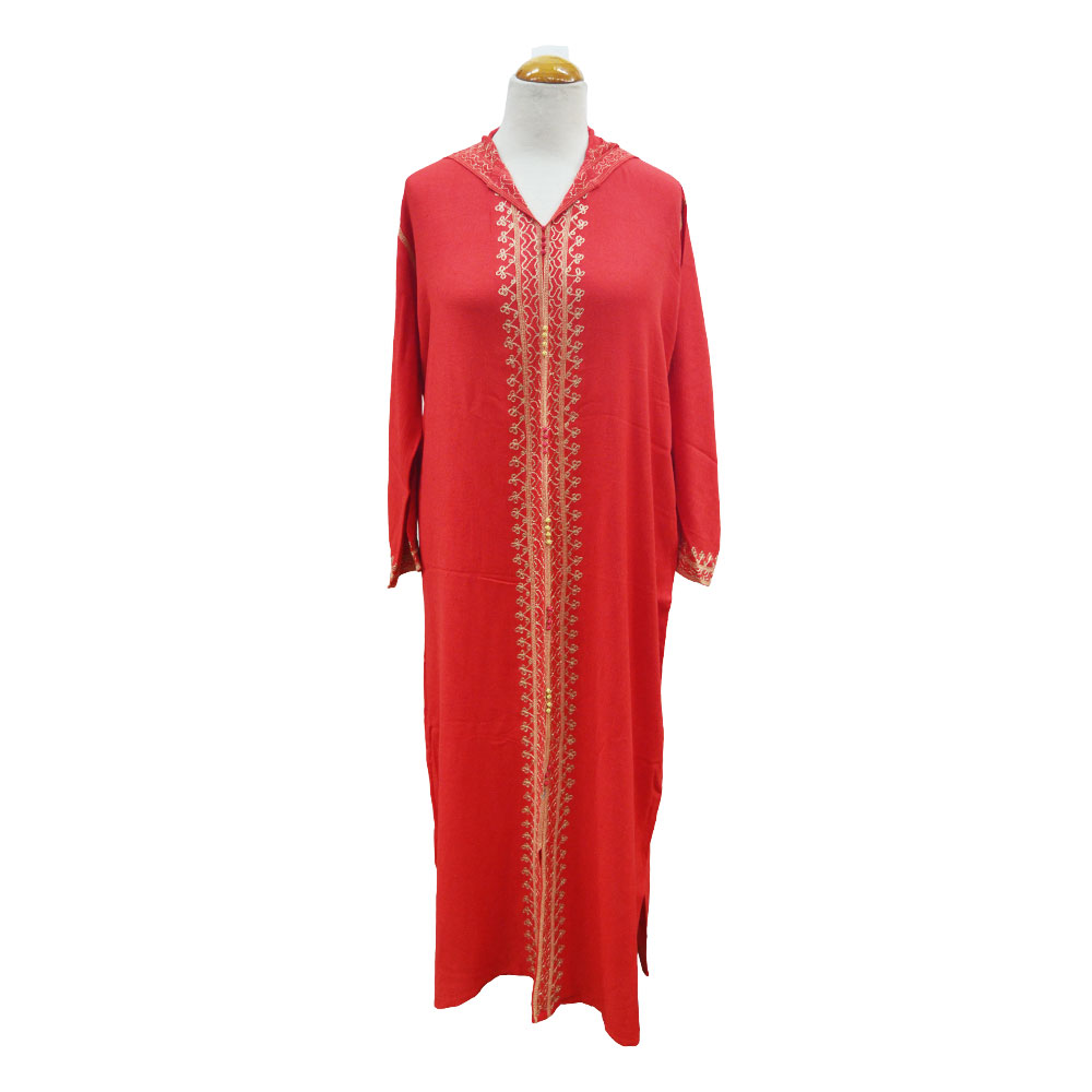 Chilabas, caftanes takchitas mujer: Chilaba djellaba marroquí con capucha -  roja
