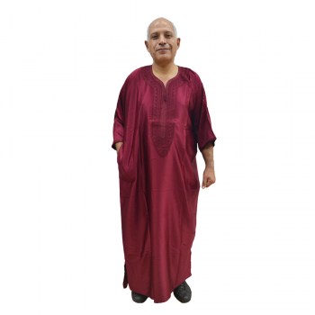 Chilaba marroquí marrón en lana, ropa marroquí para hombre. -  España