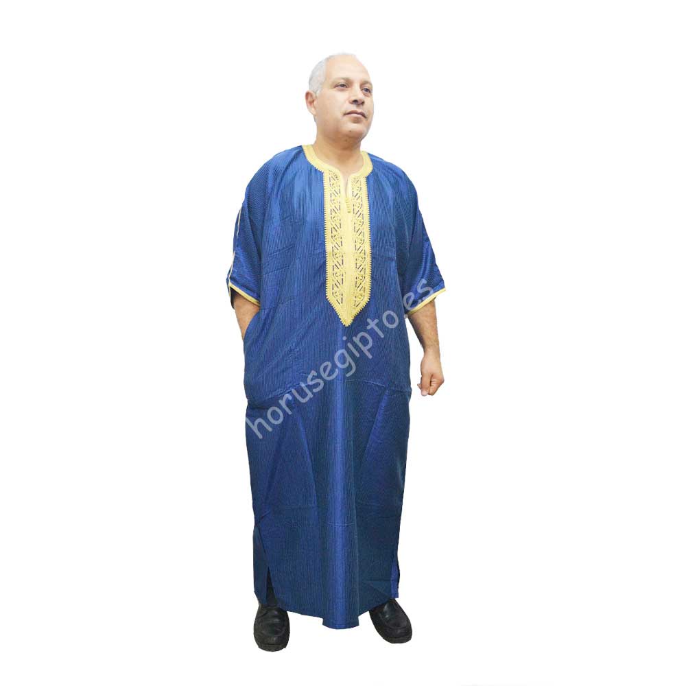 Chilabas para hombre: Chilaba marroquí azul muy elegante